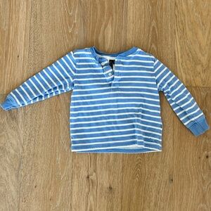Janie and Jack 18-24mo blue and white stripe long sleeve
